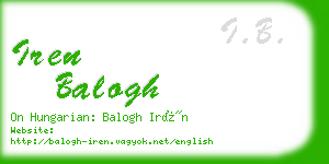 iren balogh business card